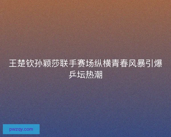 王楚钦孙颖莎联手赛场纵横青春风暴引爆乒坛热潮